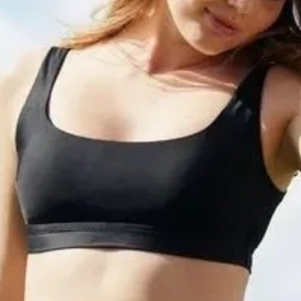 Aerie Pullover Scoop Bikini Top‎ Black Size XS NWT